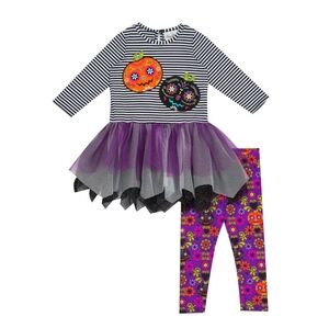 Emily Rose Girl's Fall Applique Halloween Tutu Tunic & Legging Set, size 6